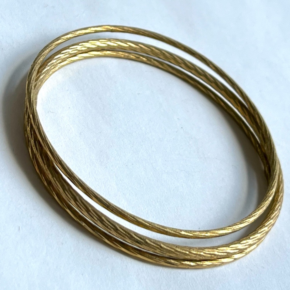 Gold bangle bracelet set of 3